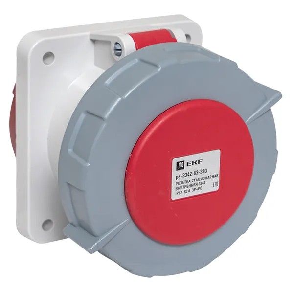 EKF Stationary Indoor Socket Red Plastic 4