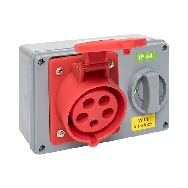 EKF Socket with Locking and Switch - Plastic - Red 8