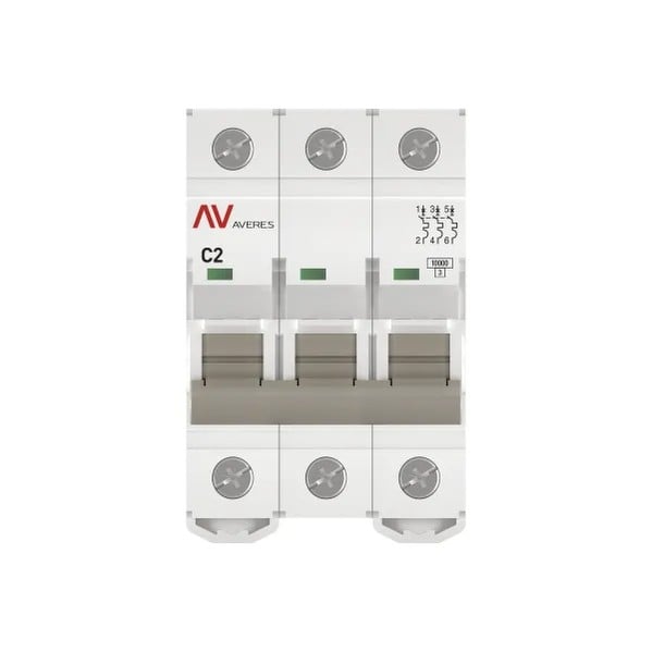 EKF Automatic Circuit Breaker AV-10 3P 2A (C) 10kA - Black