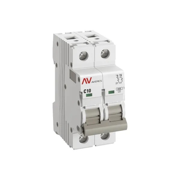 EKF Automatic Circuit Breaker AV-6 2P 10A (C) 6kA - White