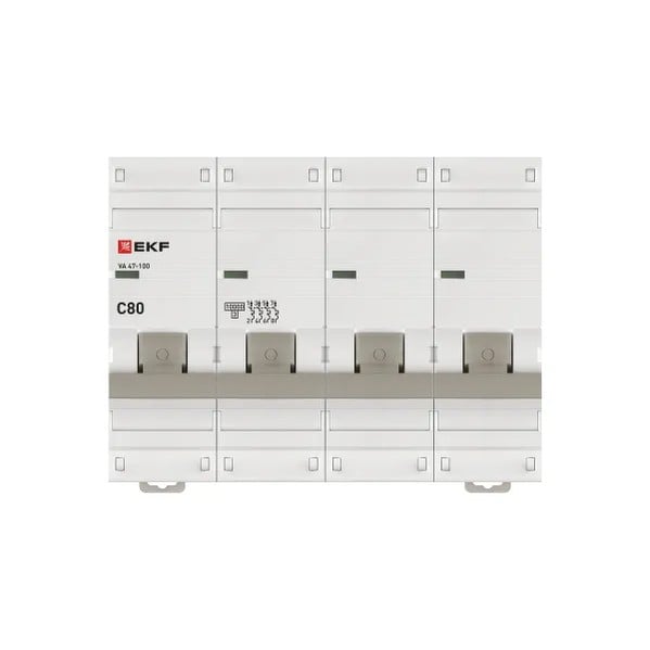 EKF Automatic Circuit Breaker 4P 80A (C) 10kA PROXIMA - Black