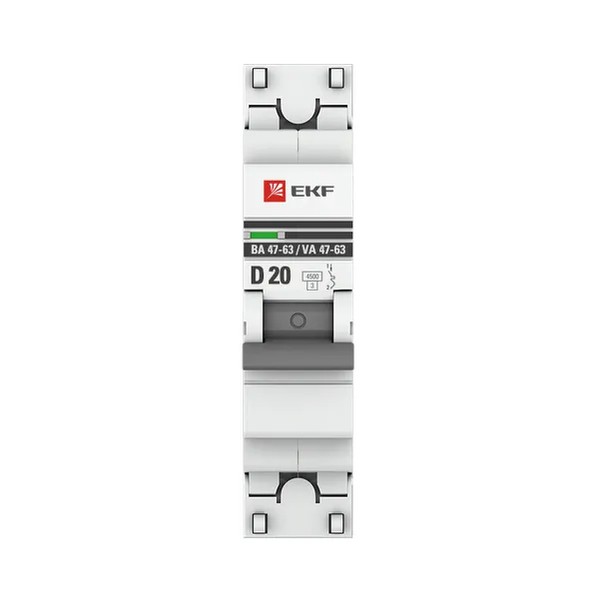 EKF Automatic Circuit Breaker 1P 20A (D) 4.5kA - Black