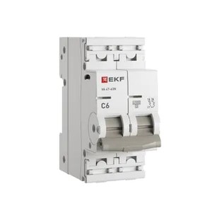 EKF Automatic Circuit Breaker 2P 6A (C) 4.5kA - Black